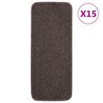 vidaXL Trapmatten 15 st anti-slip rechthoekig 60x25 cm bruin, Verzenden, Nieuw