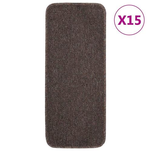 vidaXL Trapmatten 15 st anti-slip rechthoekig 60x25 cm bruin, Doe-het-zelf en Verbouw, Ladders en Trappen, Nieuw, Verzenden