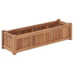 vidaXL Plantenbak verhoogd 100x30x25 cm massief teakhout, Minder dan 30 cm, 100 cm of meer, Verzenden, Nieuw