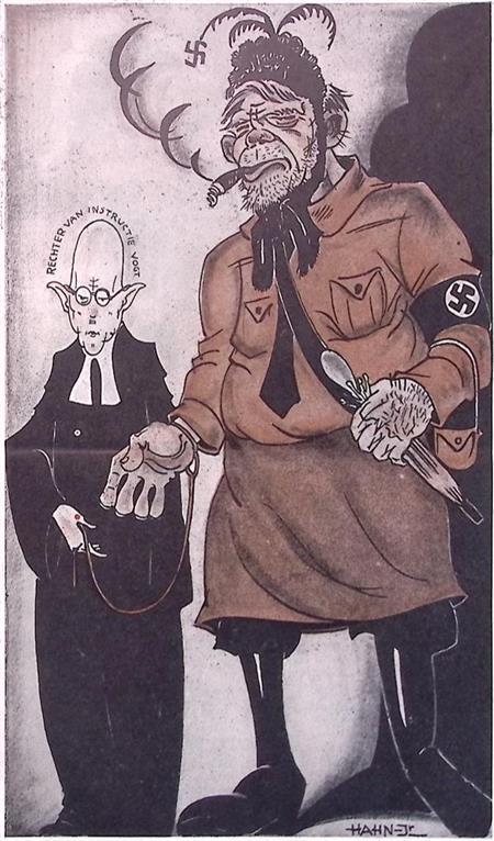 Spotprent over de rechtzaak van de Rijksdagbrand (Lithos), Antiek en Kunst, Kunst | Litho's en Zeefdrukken, Verzenden