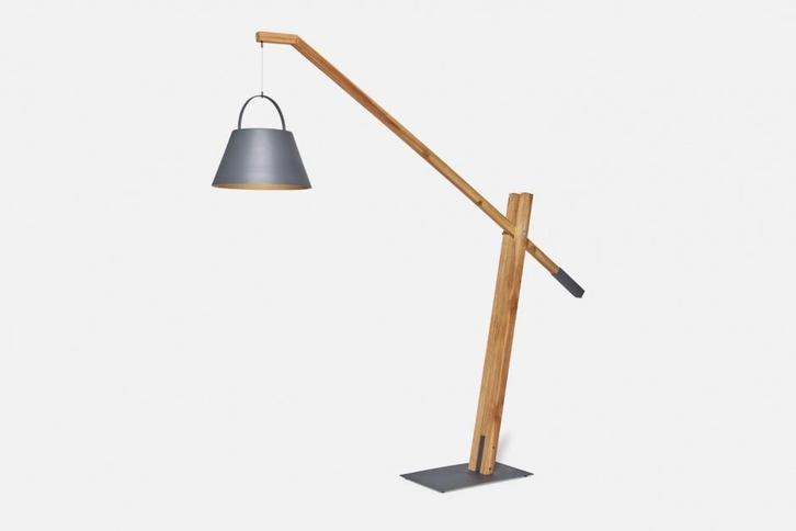 SUNS Jane buitenlamp solar - matt royal grey - natural teak, Tuin en Terras, Tuinmeubel-accessoires, Nieuw, Ophalen of Verzenden