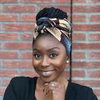 Afrikaanse  Blauw / beige hoofddoek - headwrap, Ophalen of Verzenden, Nieuw