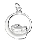 Zilveren Baby in buik ketting hanger, Verzenden, Nieuw