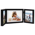 vidaXL Fotolijst drieluik 22x15 cm+2x(10x15 cm) zwart, Verzenden, Nieuw