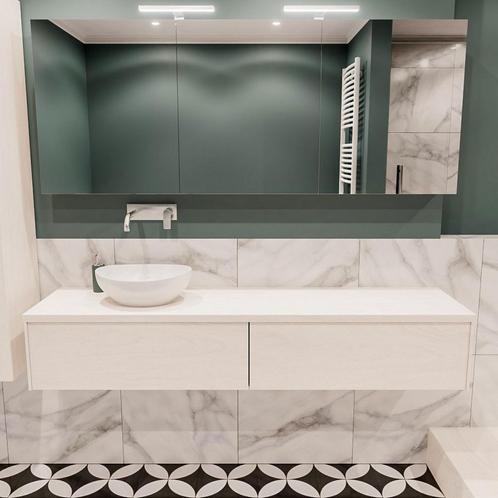 Badkamermeubel BWS Madrid Wit 180 cm met Topblad en, Doe-het-zelf en Verbouw, Sanitair, Bad, Nieuw, Ophalen of Verzenden