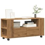 vidaXL Tv-meubel met wielen 102x34,5x43 cm hout artisanaal, Verzenden, Nieuw, Overige houtsoorten