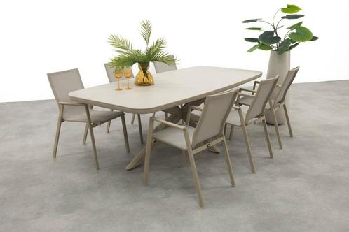 Atmos/Soreno deens ovale stapelbare tuinset 240x110 cm. -, Tuin en Terras, Tuinsets en Loungesets, Tuinset, Nieuw, Overige materialen