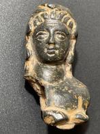 Oud-Romeins Brons Buste van Heracles (Hercules) met een, Verzamelen