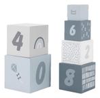 Label Label Blauw Houten Stapelblokken, Verzenden, Nieuw