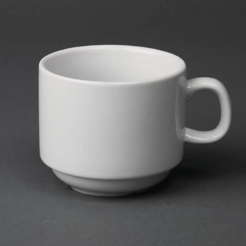 Stapelbare Koffiekopjes Wit Porselein 20 cl (Stuks 12), Zakelijke goederen, Horeca | Overige, Verzenden