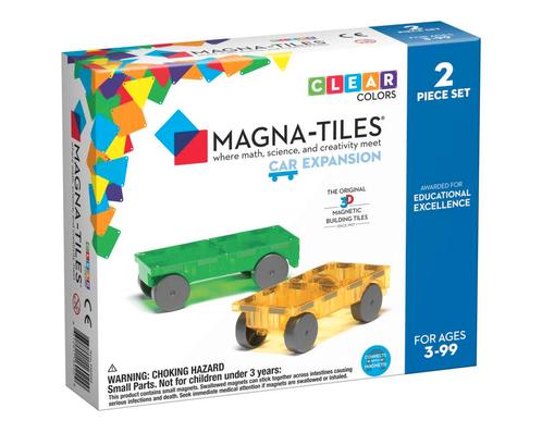 Magna Tiles - 2 stuks Cars Autos Clear Colors -, Kinderen en Baby's, Speelgoed | Overig