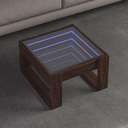 vidaXL Salontafel met Infinity LED 50x53x30 cm bruin, Huis en Inrichting, Tafels | Salontafels, 50 tot 100 cm, Nieuw, Overige houtsoorten