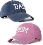 Set met 1 cap Mom roze en en 1 cap Dad donker blauw, Verzenden, Nieuw, Versiering, Geboorte of Huwelijk
