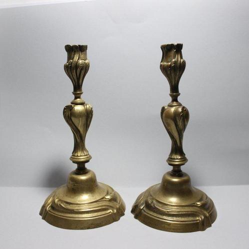 Kaarsenhouder (2) - Gouden Brons, Antiek en Kunst, Antiek | Overige Antiek