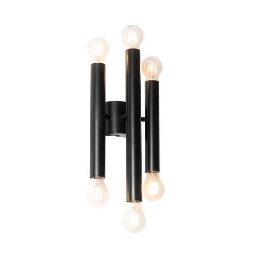 Art Deco wandlamp zwart 6-lichts - Tubi, Huis en Inrichting, Lampen | Wandlampen, Nieuw, Overige materialen