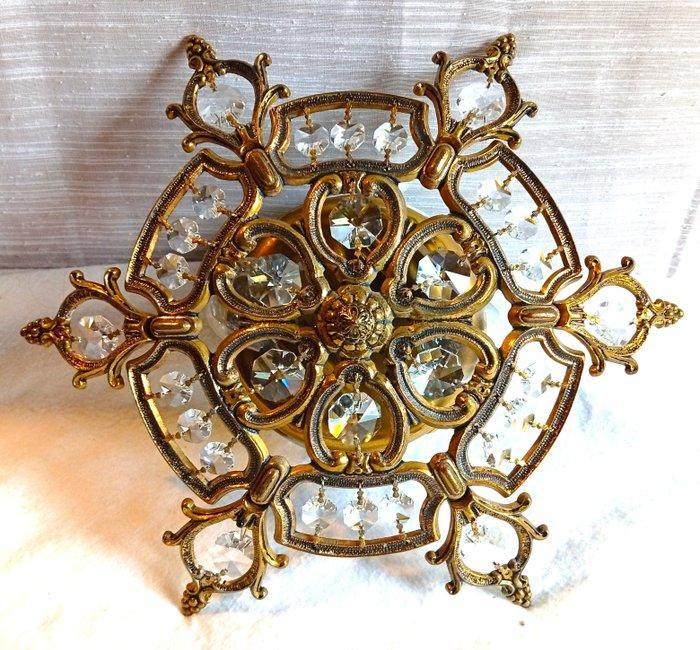 Plafondlamp - Brons, Koper, Kristal - Plafond of muur, Antiek en Kunst, Curiosa en Brocante