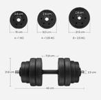 Verstelbare Halterset 30 kg – 2 Halters voor Thuisfitness, Sport en Fitness, Fitnessmaterialen, Verzenden, Nieuw