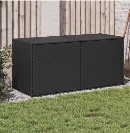 Polyrattan Tuinkist Zwart – 283L Opbergbox met Deksel, Tuin en Terras, Tuinmeubel-accessoires, Nieuw, Verzenden