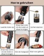 Elektrische peper en zoutmolen set oplaadbaar LED RVS kruide, Nieuw