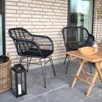 Rotan tuinstoel met zitkussen | Zwart | Rattan, Nieuw, Riet of Rotan, Scandinavisch, Eén