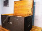 Kist - Grote militaire koffer - Staal, Vurenhout, Antiek en Kunst
