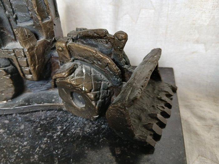 myron - Beeld, Bulldozer - 10 cm - Brons, Marmer, Antiek en Kunst, Curiosa en Brocante