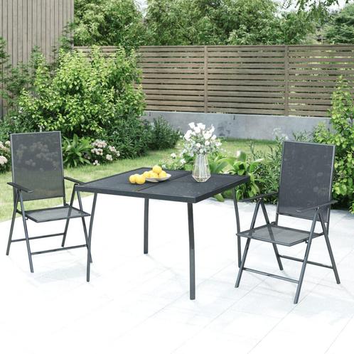 vidaXL 3-delige Tuinset staal antracietkleurig, Tuin en Terras, Tuinsets en Loungesets, Tuinset, Nieuw, 2 zitplaatsen, Rvs, Verzenden