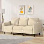 vidaXL Driezitsbank 180 cm stof crèmekleurig, Huis en Inrichting, Banken | Bankstellen, Verzenden, 150 tot 200 cm, Stof, Driepersoons