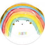 Borden Regenboog Party 23cm 8st, Verzenden, Nieuw