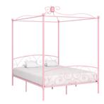 vidaXL Hemelbedframe metaal roze 160x200 cm, Verzenden, 200 cm, Metaal, 160 cm