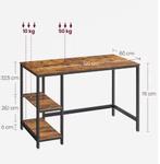 Industrieel Bureau met Planken – Ruim Werkblad Stevig Frame, Huis en Inrichting, Verzenden, Nieuw