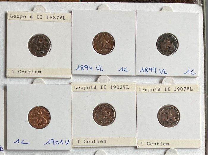 België. 1870-1909, collection of 24 Belgian coins (Zonder, Postzegels en Munten, Munten | Nederland