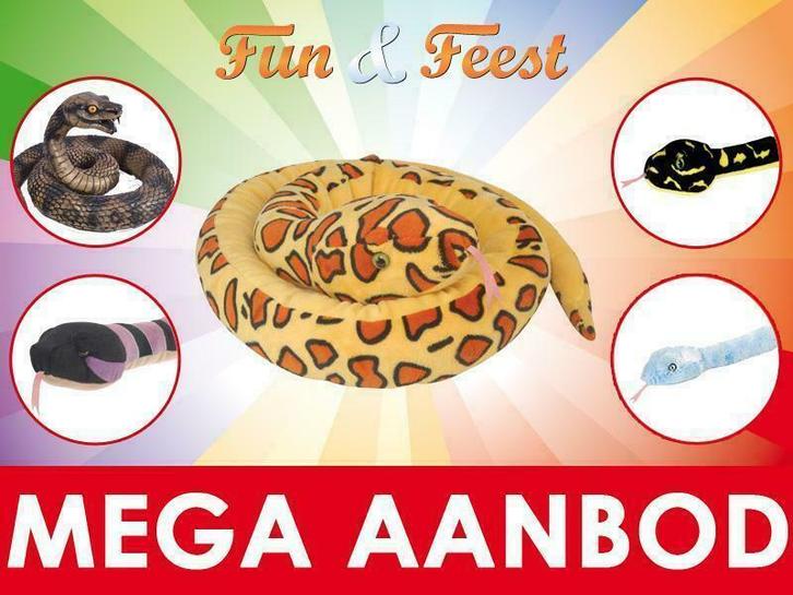 Knuffels slang - Grootste aanbod slangen knuffels, Kinderen en Baby's, Speelgoed | Knuffels en Pluche, Overige typen, Nieuw, Ophalen of Verzenden