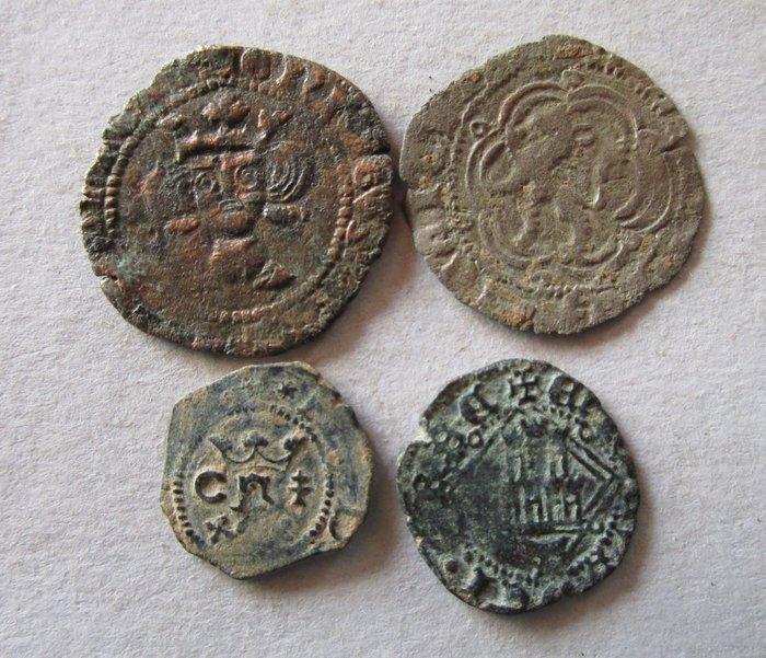 . Koninkrijk van Castilië en León Enrique II, Enrique III,, Postzegels en Munten, Munten | Europa | Niet-Euromunten