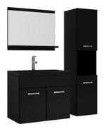 Badkamermeubel Set Montreal 60 x 35 cm Mat Zwart Badmeubel, Huis en Inrichting, Verzenden, Nieuw, Wastafelkast
