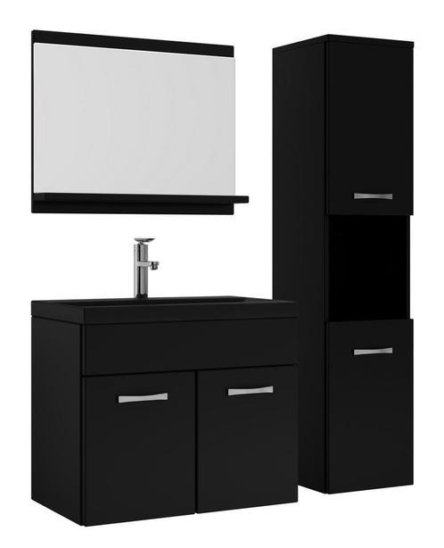 Badkamermeubel Set Montreal 60 x 35 cm Mat Zwart Badmeubel, Huis en Inrichting, Badkamer | Badkamermeubels, Nieuw, Wastafelkast