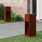 vidaXL Zonne LED Padverlichting 2 pcs Brons Cortenstaal, Verzenden, Nieuw