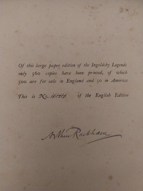 Signed, Arthur Rackham - The Ingoldsby Legends - 1907, Antiek en Kunst, Antiek | Boeken en Bijbels