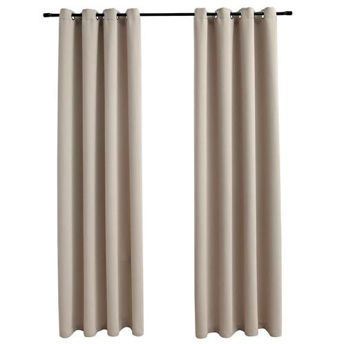 Gordijnen Beige 140x245 - Retourdeal - 35% Korting!, Huis en Inrichting, Stoffering | Gordijnen en Lamellen, Beige, Nieuw, 200 cm of meer