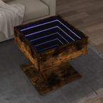 vidaXL Salontafel met LED 50x50x45 cm bewerkt hout gerookt, Huis en Inrichting, Tafels | Salontafels, Verzenden, Nieuw, Overige houtsoorten