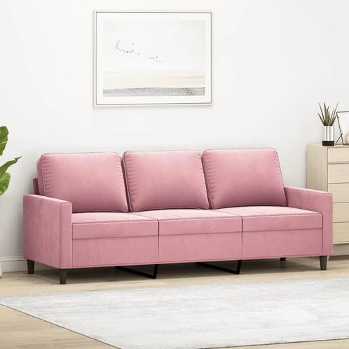 vidaXL Driezitsbank 180 cm fluweel roze, Huis en Inrichting, Banken | Bankstellen, Nieuw, 150 tot 200 cm, Stof, Driepersoons, Verzenden