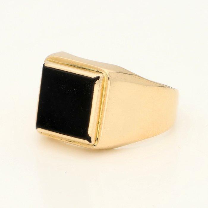 Zegelring - 18 karaat Geel goud - Onyx, Sieraden, Tassen en Uiterlijk, Antieke sieraden