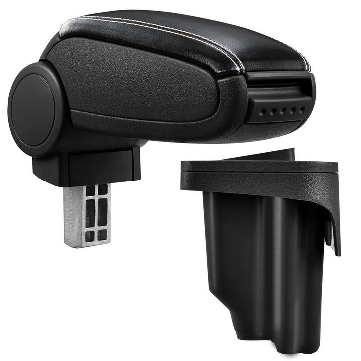 Armsteun BMW E46 1998-2007 kunstleer zwart met wit stiksel, Auto diversen, Auto-accessoires, Verzenden