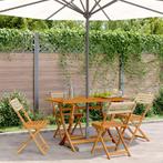 vidaXL Tuinstoelen 4 st inklapbaar poly rattan en massief, Tuin en Terras, Tuinstoelen, Verzenden, Nieuw, Hout