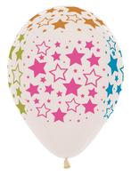 Ballonnen Bold Stars Neon Stars Clear 30cm 25st, Nieuw, Verzenden