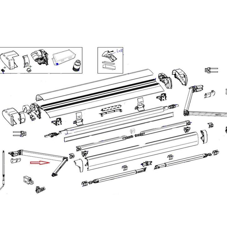 Thule 6300 Knikarm Links 3.00-5.00, Caravans en Kamperen, Voortenten en Luifels, Nieuw, Thule, Ophalen of Verzenden
