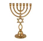 Menorah, prachtige bronzen Messiaans Zegel Menorah met g..., Nieuw