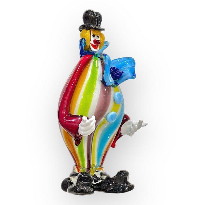 Filippo Maso - sculptuur, Clown grande con canne colorate -, Antiek en Kunst, Antiek | Glas en Kristal
