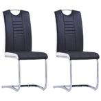 Moderne Eetkamerstoelen Zwart Leer - - 35% - Tweedekansje, Huis en Inrichting, Stoelen, Twee, Zwart, Nieuw, Ophalen of Verzenden