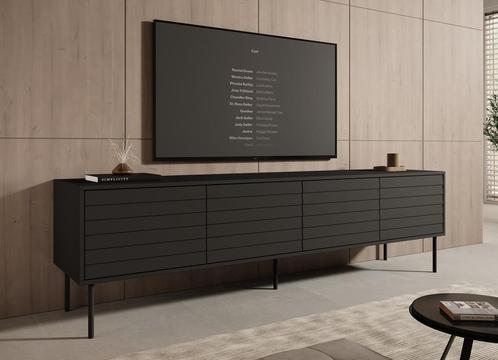 Meubella | TV-Meubel zwart 200x40x55 | hotel chique modern, Huis en Inrichting, Kasten | Televisiemeubels, 200 cm of meer, 25 tot 50 cm